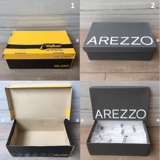 กล่อง กล่องใส่รองเท้า แบรนด์ Walker และ AREZZO ของแท้ ซื้อมาจาก central , Footwork ตัวกล่องเป็นสีดำ กล่องรองเท้า สภาพสวย
