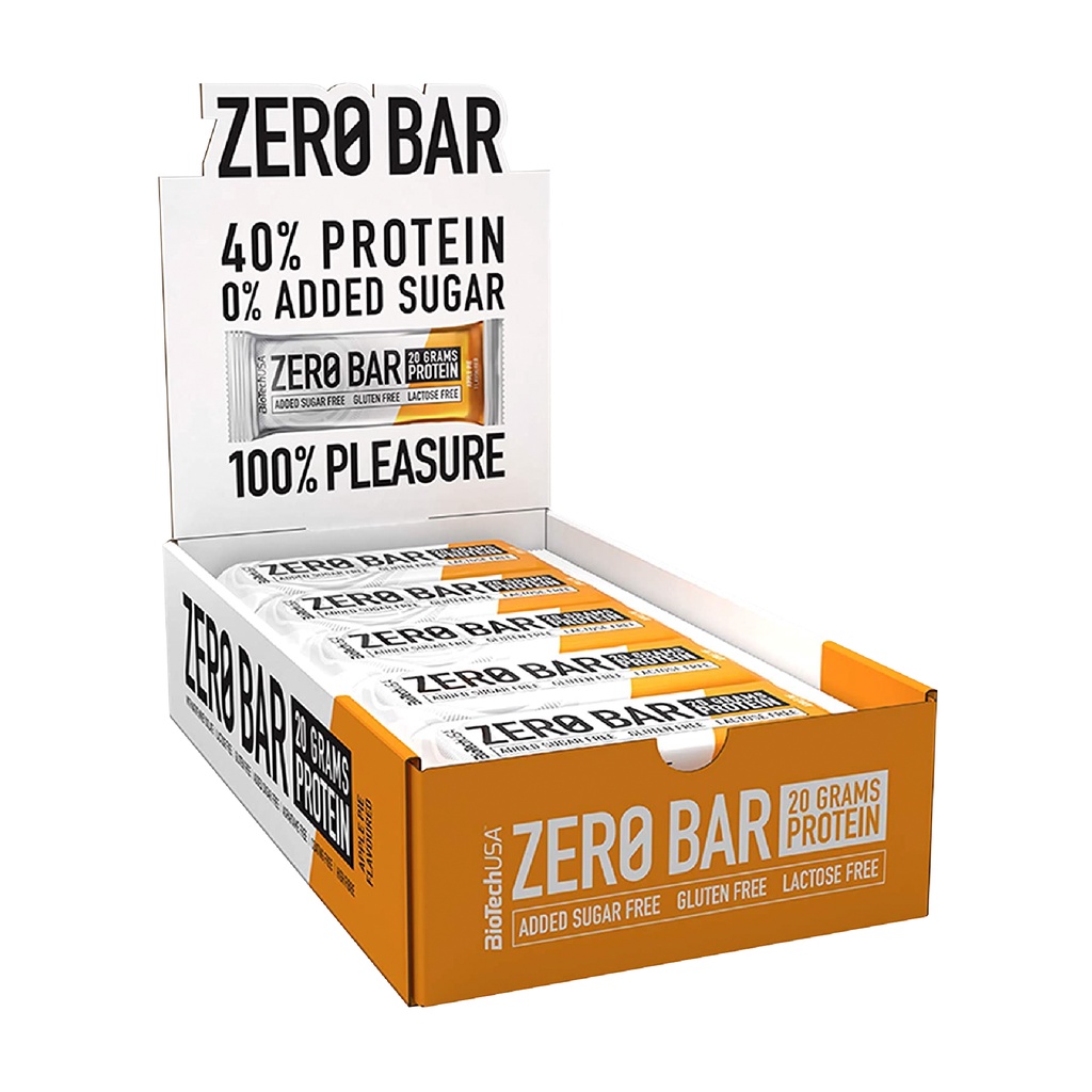 ภาพหน้าปกสินค้าBioTechUSA Zero Bar protein bar Apple-Pie 50g/Bar (โปรตีนบาร์ รสแอปเปิ้ล พาย 50กรัม/แท่ง)