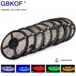 สินค้า GBKOF ไฟเส้น LED 5M / ม้วน RGB วอร์มคูลไวท์สีแดงสีเขียวสีน้ำเงินสีเหลืองยืดหยุ่น 2835 สีเดียว Waterproof 60LEDs / M Bande Diode Tape