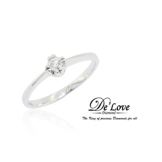 10009 แหวนเพชร น่ารักๆ ใส่ติดนิ้วได้ทุกวัน ตัวเรือทำจากทองคำขาว ประดับเพชรแท้น้ำ 100 จาก DeLove Diamond โดยตรง