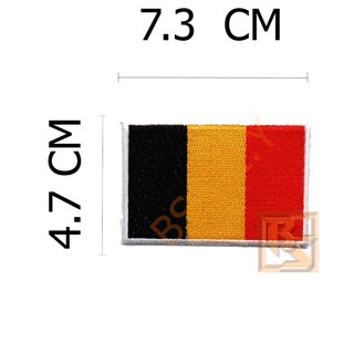 ตัวติดเสื้อ ตัวรีดเสื้อ อาร์ม Armpatch งานปักผ้า ธงชาติ เบลเยี่ยม Kingdom of Belgium
