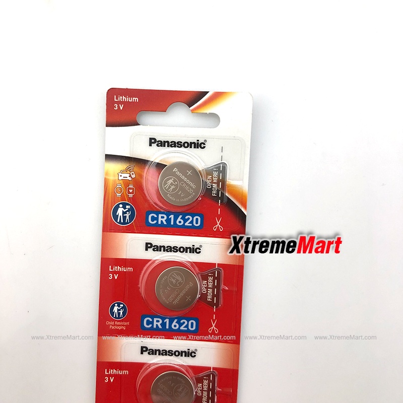 ภาพหน้าปกสินค้าถ่านกระดุม Panasonic รุ่น CR1620 3V Lithium Button Cell Battery (ก้อนละ) จากร้าน xtrememart บน Shopee