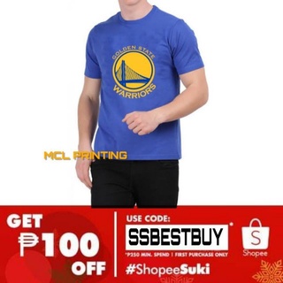 Tee เสื้อคนอ้วนผญ เสื้อคู่รัก - GSW โกลเด้น สเตท วอร์ริเออร์ส เสื้อเชิ้ตเสื้อยืดสีน้ําเงินเอ็นบีเอ