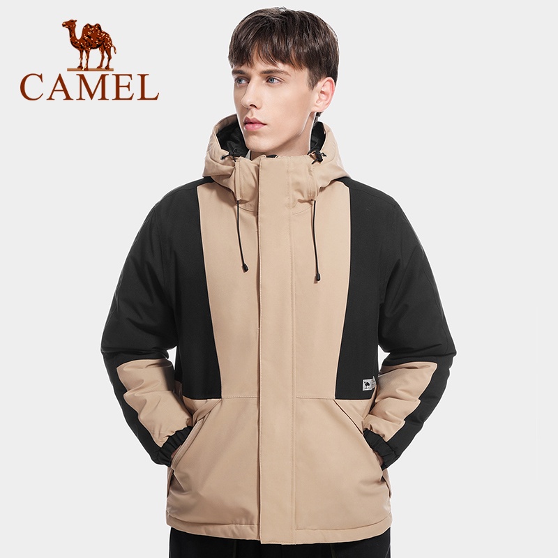 camel-เสื้อแจ็กเก็ต-ผ้านวม-กันน้ํา-สีพื้น-สําหรับผู้ชาย-และผู้หญิง