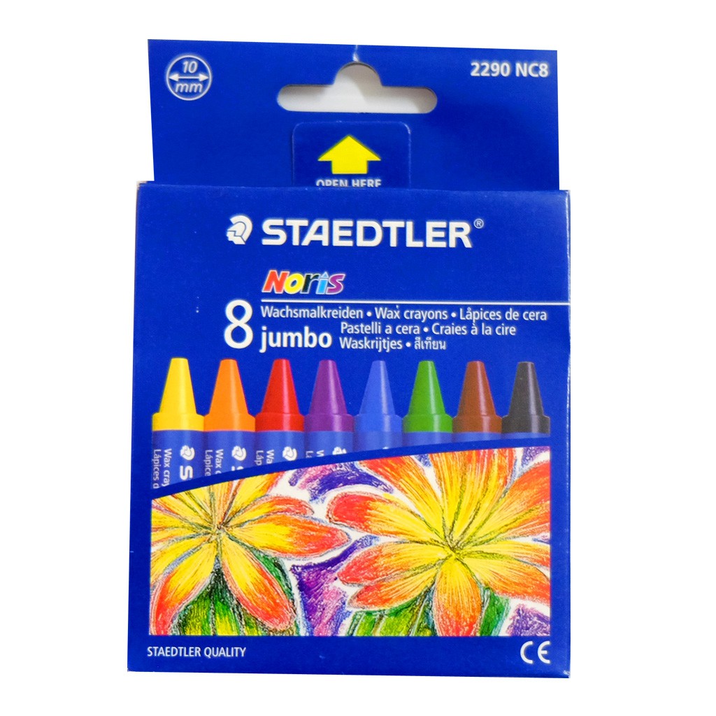 ภาพหน้าปกสินค้าสีเทียน ขนาดจัมโบ้ 8 สี ตรา Steadtler Wax Crayons