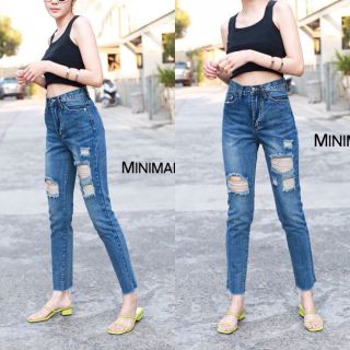 Minimal#ยีนส์บอยแต่งขาด มีS-L