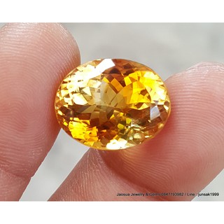 พลอย ซิทริน { Natural Citrine } 14.51 ct. !!  #อัญมณีประจำราศีพิจิก -ขนาด 13.0 x 16.4 x 11.3 mm. พลอยแท้100%