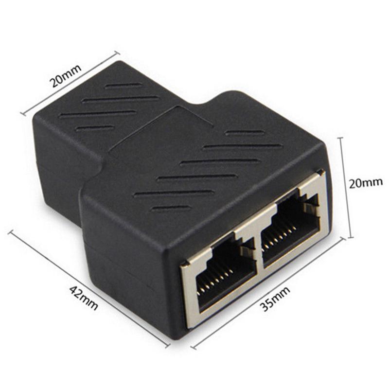 rj45 อะแดปเตอร์แยกสายเคเบิ้ล 1 to 2 ways dual female port cat 5/cat 6 lan ethernet