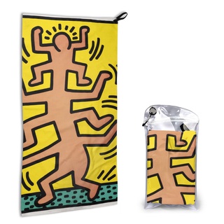 Keith Haring ผ้าขนหนูไฟเบอร์ แบบแห้งเร็ว พิมพ์ลาย ขนาด 40*80 ซม. แฟชั่นสําหรับผู้ชาย และผู้หญิง