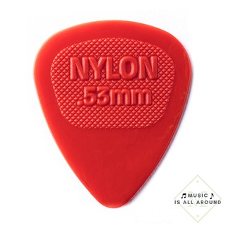 สินค้า ปิ๊คกีตาร์ Jim Dunlop รุ่น 443R .53 Nylon หนา 0.53 mm สีแดง