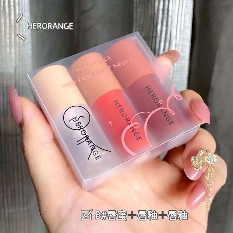 มาใหม่จ้า-ลิปherorange-แบบใหม่ล่าสุด-แท่งสั่น-มีลิปกลอสกากเพชรวิ้งๆ