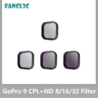 สินค้า TELESIN กระจกกรองแสงเหมาะสำหรับอุปกรณ์เสริมกล้องกีฬา GoPro Hero 11 Gopro 10 Gopro 9 ฟิลเตอร์ ND โพลาไรเซอร์ CPL
