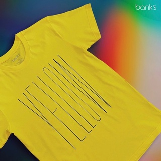 bank’s Yellow T-Shirt  Cotton USA เสื้อยืดพิมพ์ลายตัวอักษร เสื้อยืดคุณภาพดี