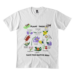 [S-5XL]เสื้อยืด พิมพ์ลาย Plant This Save The Native Bees สไตล์คลาสสิก