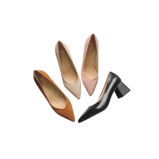 โปรโมชั่น : รองเท้าส้นสูง หัวแหลม ส้นตึก หนังนิ่ม TP143