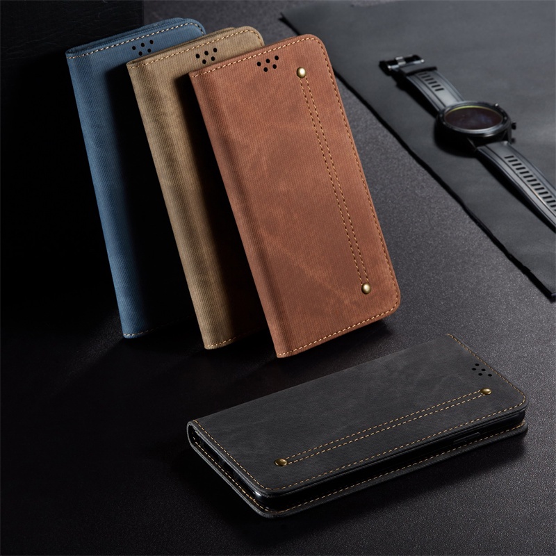 เคสโทรศัพท์หนัง-pu-ผสมยีน-ฝาพับ-พร้อมช่องใส่บัตร-หรูหรา-สําหรับ-oppo-a76-a36-4g-realme-9i-9-pro-plus