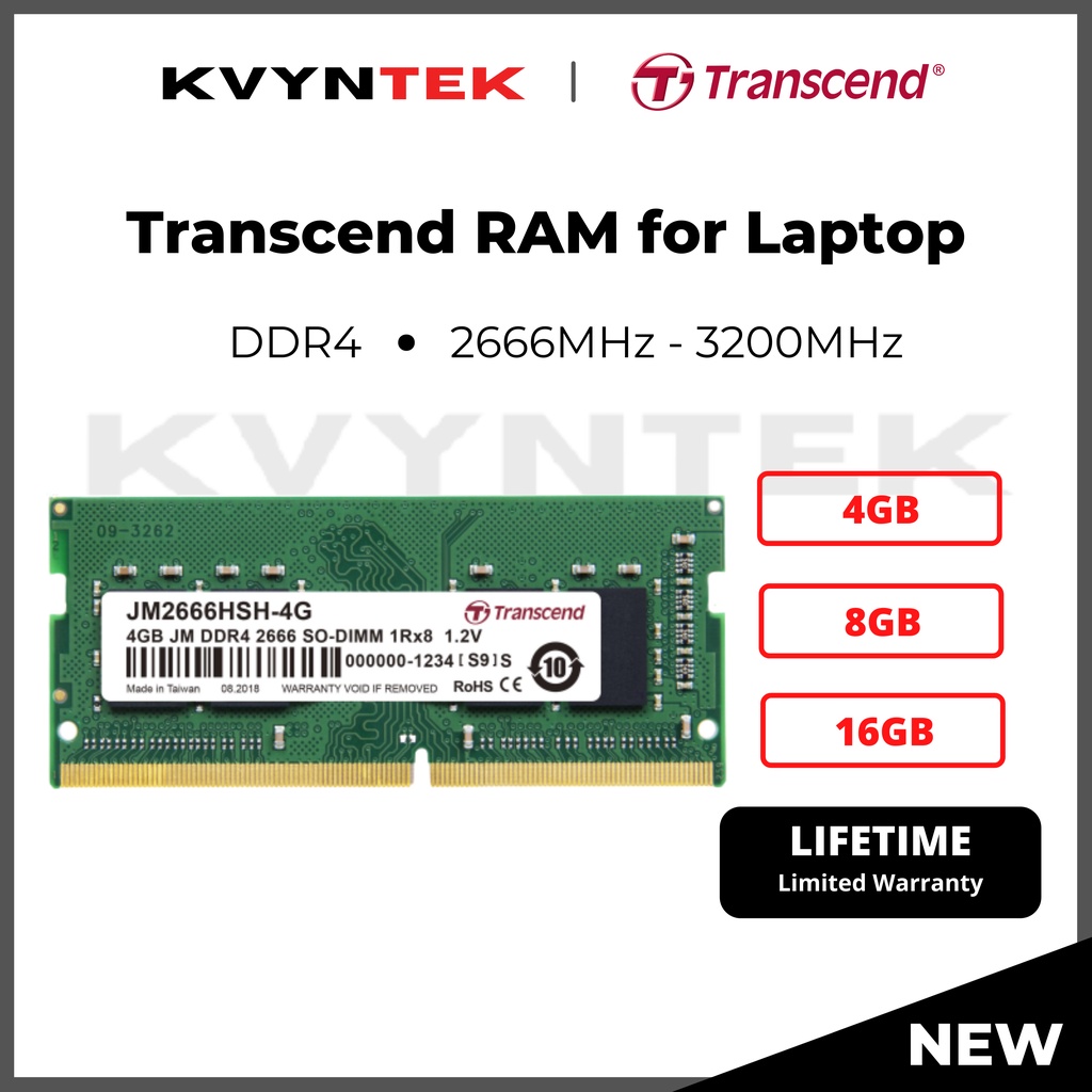 Ram Transcend RAM DDR4 3200MHz Unbuffered Sodimm RAM สําหรับแล็ปท็อป ...