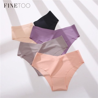 Finetoo กางเกงชั้นใน คอวี ไร้รอยต่อ เซ็กซี่ ใส่สบาย พลัสไซซ์ สําหรับผู้หญิง M-2XL 1/2 ชิ้น 2021