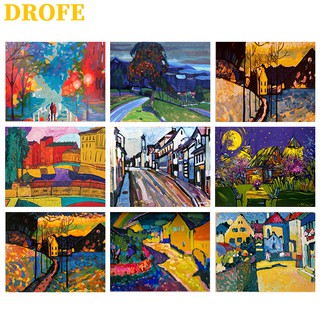 DROFE 【40x50cm】~Beautiful village painting collection~   Paint by Numbers  wall art/ handmade painting on canvas/as a gift