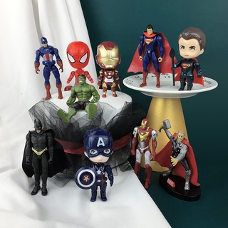 MARVEL SUPERMAN โมเดลฟิกเกอร์ The Avengers Spiderman Iron Man ของเล่นของสะสม