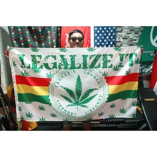 &lt;ส่งฟรี!!&gt; ธงสายเขียว Legalize พร้่อมส่งร้านคนไทย