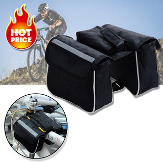 กระเป๋าใต้จักรยาน กระเป๋าคู่ กระเป๋าติดจักรยาน กระเป๋าใส่โทรศัพท์ Outdoor Bike Bag Double Side รุ่น BBG1-304DF