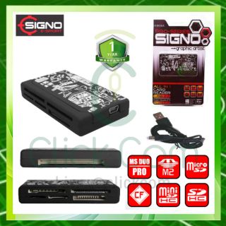 SIGNO Card Reader รุ่น CR-590 มีช่องอ่านการ์ด 6 Slot สามารถอ่านการ์ด Micro SD,MMC,Mini SD,SDHC,XD Card,M2,MS Duo,CF