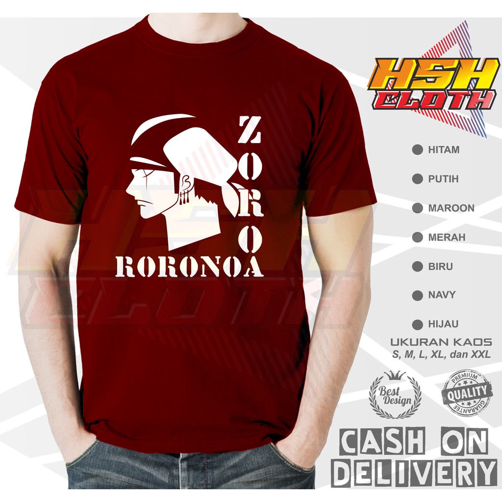 เสื้อยืด-พิมพ์ลาย-roronoa-zoro-silhouette-one-piece-distro