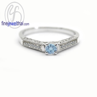 Finejewelthai-แหวนโทพาซ-โทพาซ-แหวนเพชรCZ-แหวนเงินแท้-พลอยประจำเดือนเกิด-Topaz-Silver-Ring-Birthstone-R1370tp