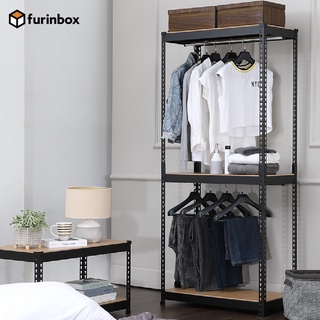 ภาพหน้าปกสินค้าFurinbox โครงตู้เสื้อผ้า 2 ราวแขวน รุ่น SMART SHELF - สีดำ ซึ่งคุณอาจชอบราคาและรีวิวของสินค้านี้
