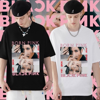 เสื้อยืดผ้าฝ้ายCOTTON เสื้อ blackpink album born pink หญิง Lisa แขนสั้นคอกลม ชาย Jisoo Jennie pink venom เสื้อสไตล์เกาหล