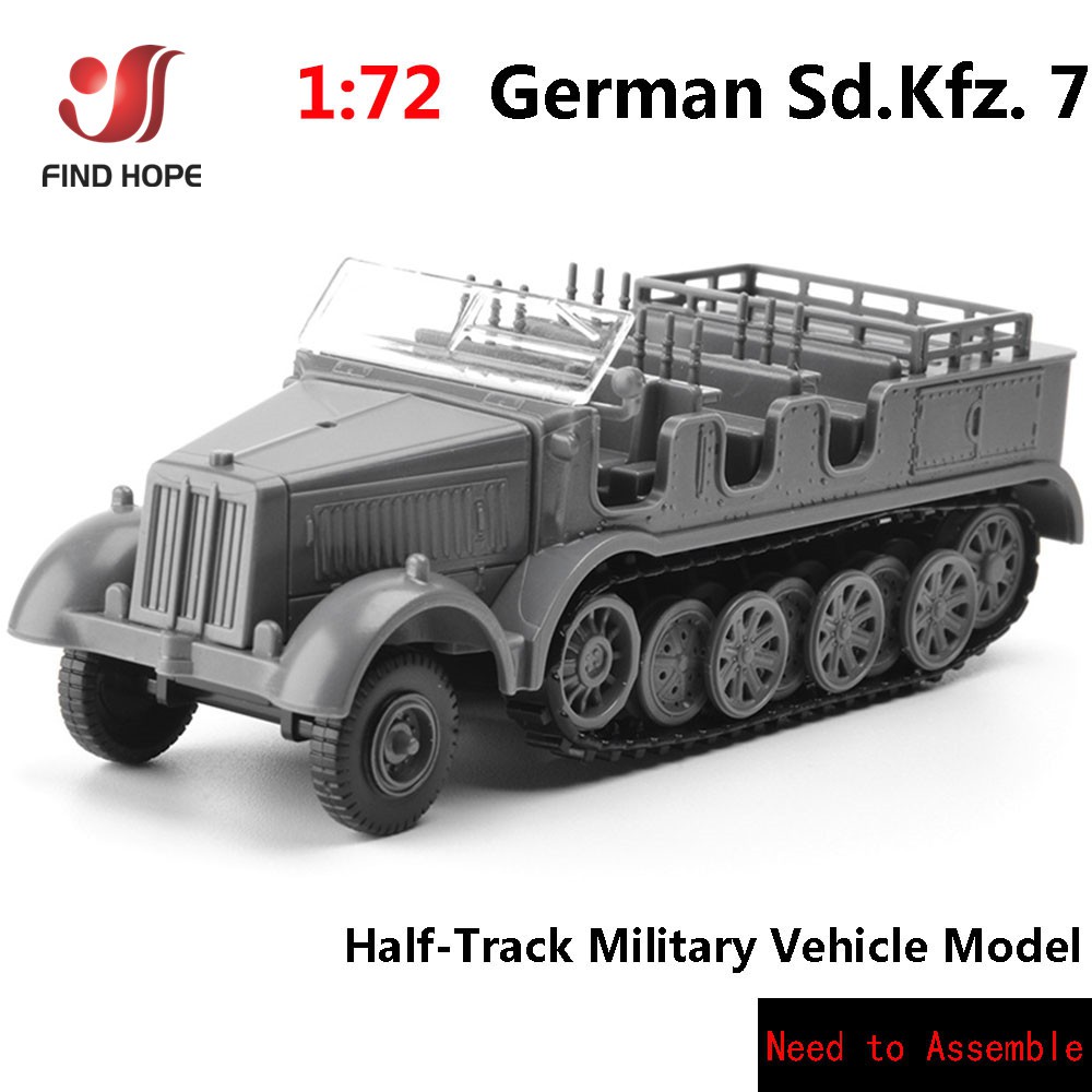 1-72-wwii-german-sd-kfz-โมเดลฟิกเกอร์พลาสติก-รูปยานพาหนะทหาร-แบบประกอบ-7-ชิ้น