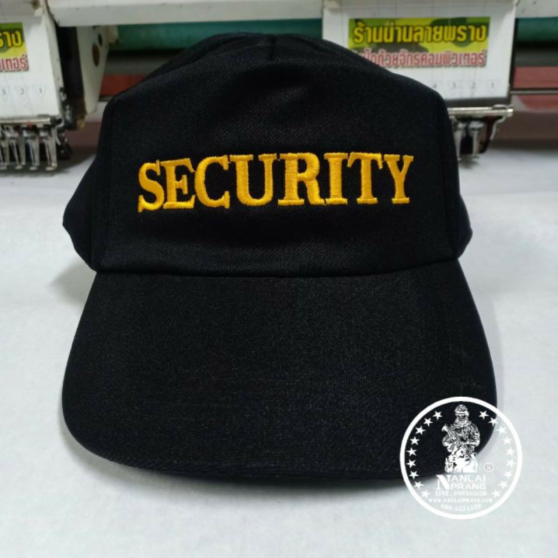 หมวกแก๊ป-security-รักษาความปลอดภัย-สีดำ-แบรนด์น่านลายพราง-nanlaiprang-shop