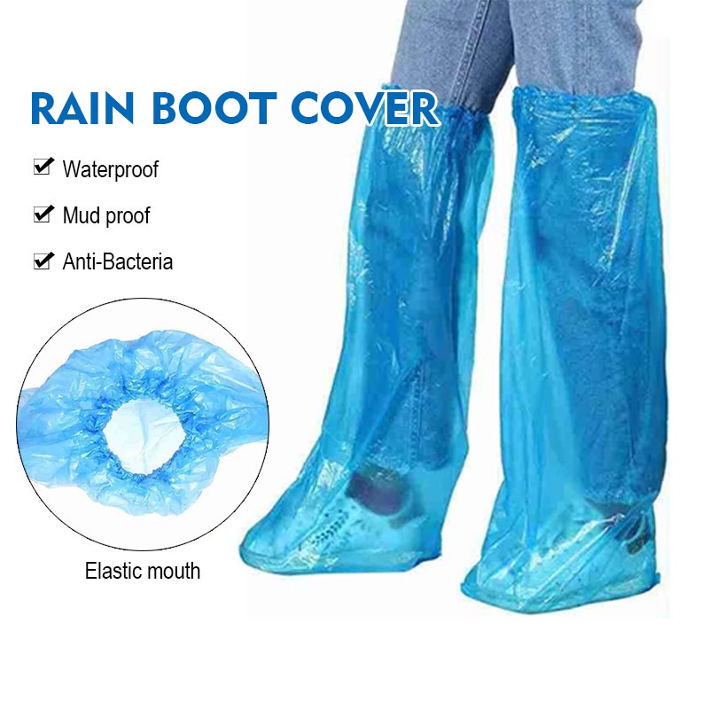 ราคาและรีวิวถุงคลุมรองเท้า แบบหนา แพ็ค 1 คู่ ถุงคลุมเท้าใช้แล้วทิ้ง กันฝน Leg Cover