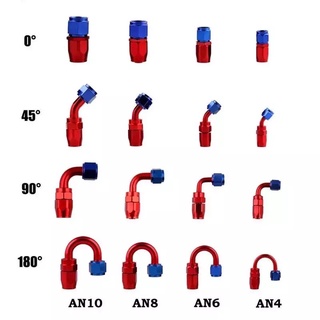 AK73 Red AN4 AN6 AN8 AN10 Oil Fuel Swivel Hose End Fitting Oil Hose End Adaptor Kit Factory Supply หัวฟิตติ่ง หัวน้ำมัน