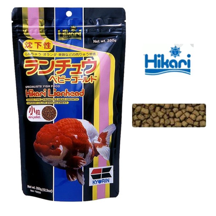 อาหารปลาฮิคาริ-hikari-lionhead-สำหรับปลาทองหัวสิงห์-ขนาด100g-350g-เม็ดเล็ก