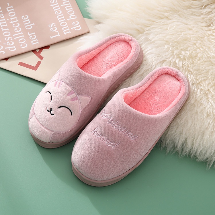 at-homemart-slippers-รองเท้าสลิปเปอร์-แมวขนนุ่ม-รองเท้าใส่ในออฟฟิต-ใส่ในบ้าน-กันลื่น