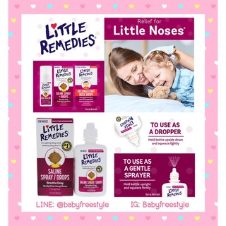 น้ำเกลือแบบพ่นและหยด เหมาะสำหรับเด็กเล็ก-เด็กโต Little Remedies Saline Spray/Drops นำเข้าจากอเมริกา🇺🇸