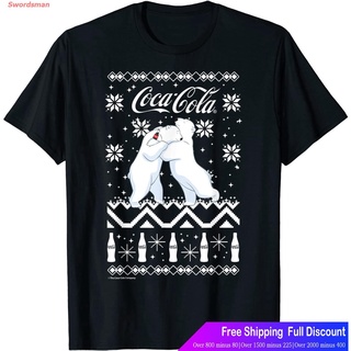 Swordsman เสื้อยืดผู้ชายและผู้หญิง Coca-Cola Ugly Sweater Polar Bear Hug Graphic T-Shirt Sports T-shirt