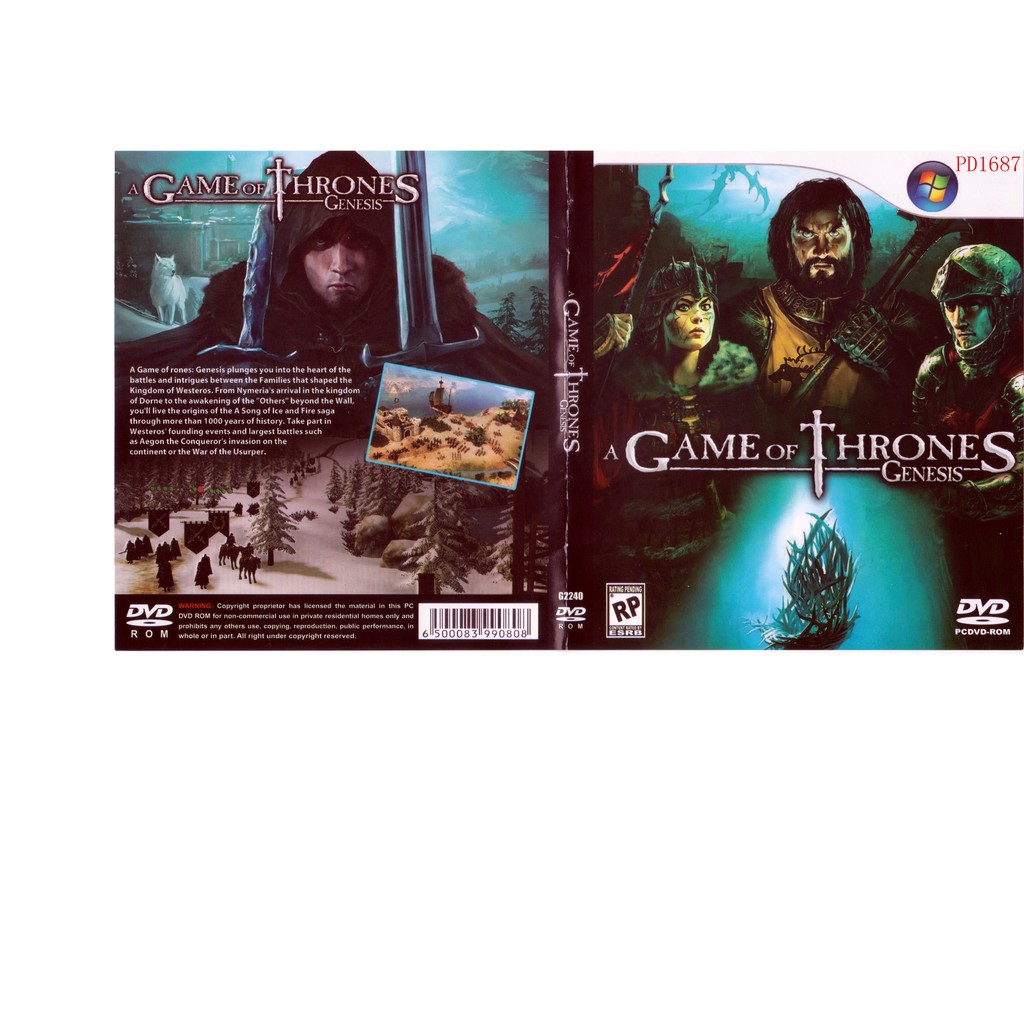 แผ่น DVD เกม A GAMES OF THRONES GENESIS 1 แผ่น สําหรับคอมพิวเตอร์