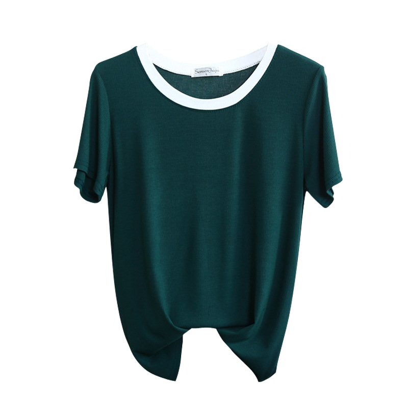 พร้อมส่ง-เสื้อยืดลําลอง-ผ้าฝ้าย-แขนสั้น-คอกลม-ทรงหลวม-แฟชั่นฤดูร้อน-สําหรับสตรี-2021