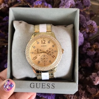 นาฬิกา Guess ล้อมคริสตัล ปัดทอง