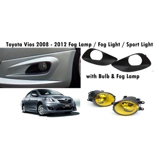 (พร้อมสายไฟ และสวิตช์) (เลนส์สีเหลือง) ฝาครอบสวิตช์ไฟตัดหมอกฮาโลเจน สําหรับ Toyota Vios NCP93 gen2 2008 2009 2010 2011 2012 2013