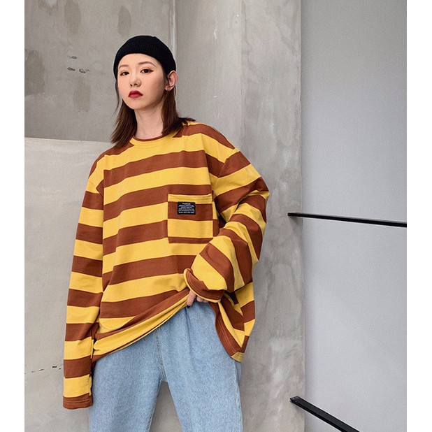 ready-stock-plus-size-long-sleeved-striped-t-shirt-korean-casual-loose-tops-harajuku-personality-womens-clothes