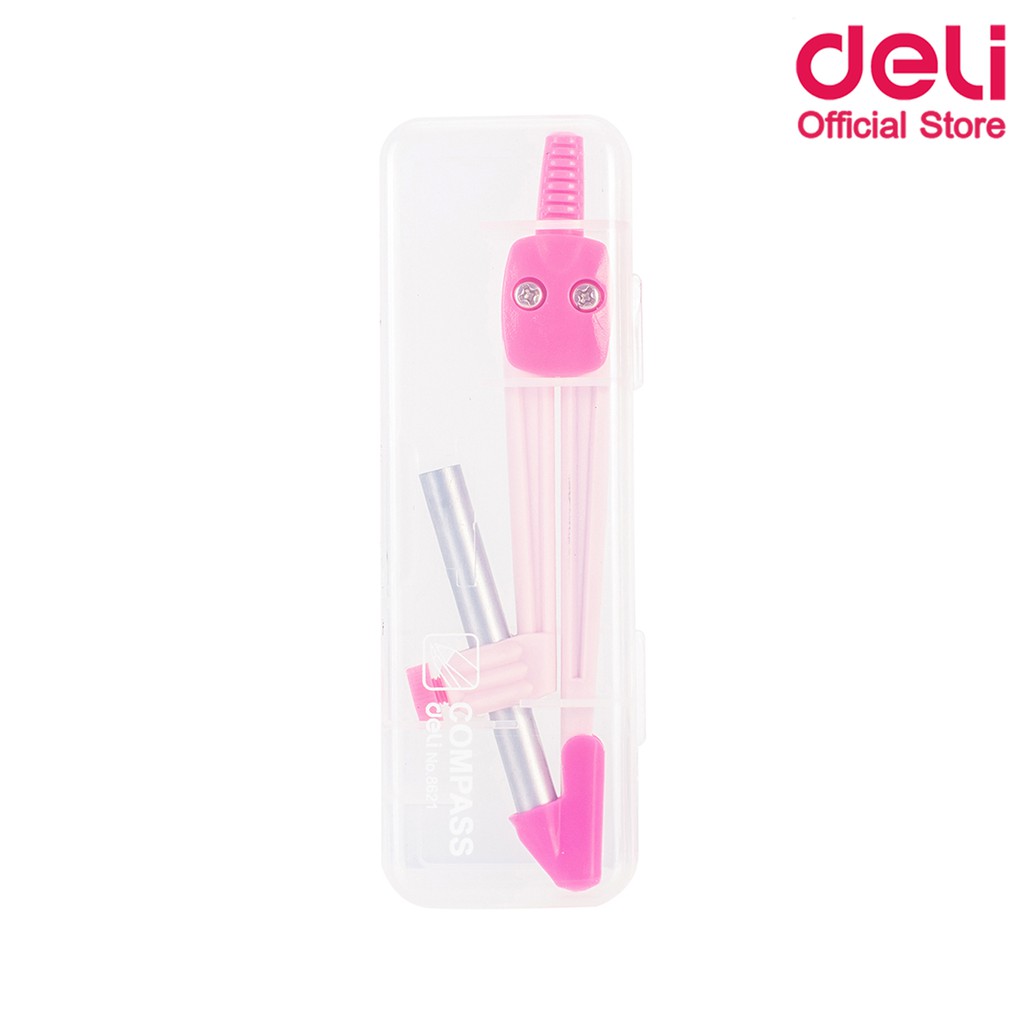 deli-8621-plastic-compass-วงเวียนพลาสติก-พร้อมดินสอไม้-คละสี-1-ชิ้น-วงเวียน-เครื่องเขียน-อุปกรณ์การเรียน-ชุดวงเวียน