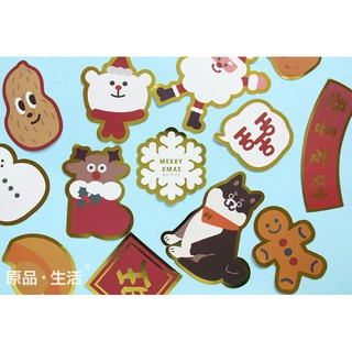 Deco Sticker สติกเกอร์ตกแต่ง XMas ปีใหม่ ลายน่ารัก ชุด 8 ชิ้น