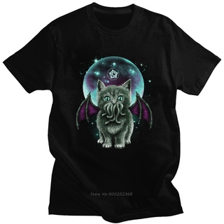 เสื้อยืดผ้าฝ้ายพิมพ์ลายขายดี เสื้อยืดแขนสั้น ผ้าฝ้าย พิมพ์ลายกราฟฟิคแมว Monster Lovecraft Film Fan สไตล์ฮาราจูกุ สําหรับ