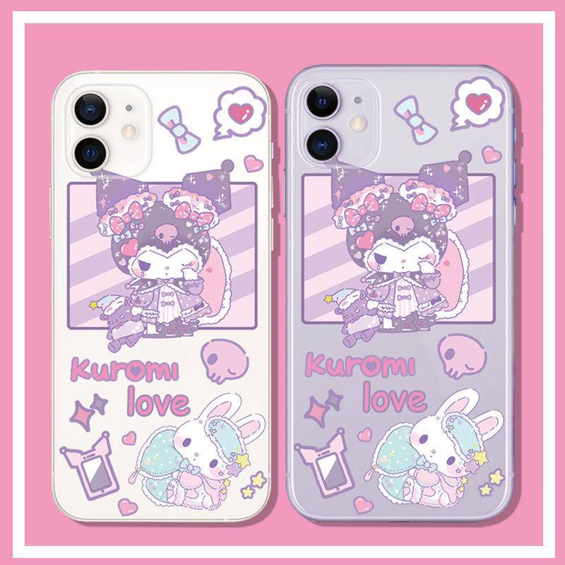 bibob-นอน-kuromi-sanrio-iphone-6p-6splus-7-8-se-7p-8plus-x-xs-xsmax-11-11pro-11promax-น-iphone13-12-pro-max-apple-iphonecase-tpu-แบบนิ่ม-ลายโลโก้ดั้งเดิม-สําหรับ