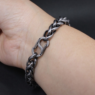 CNEDC Distressed Black Titanium Steel 316L Necklace Bracelet Accessories