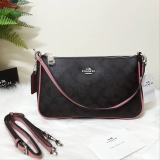 COACH  F58321 MESSICO TOP HANDLE POUCH IN SIGNATURE มาพร้อม สายสะพายยาว